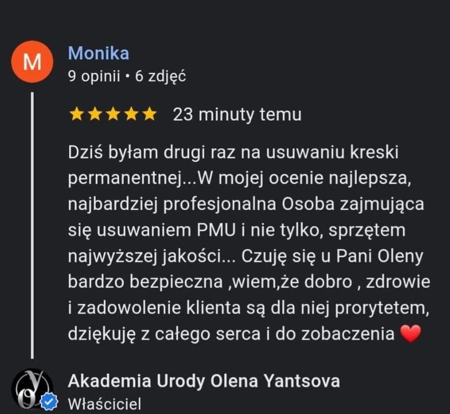 Opinia w Google: Monika